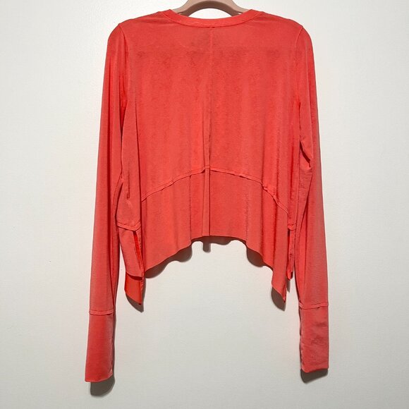 Free People Womens Breezy Tempo Long Sleeve Top M Pink Workout Gym Boho Athletic - Picture 2 of 10